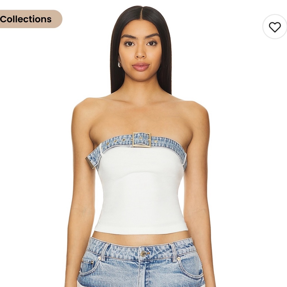 Etta Top in White & Coastline